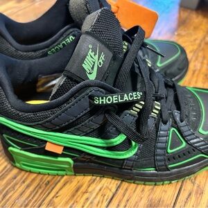 Off-White Kids Black and Green Sneakers